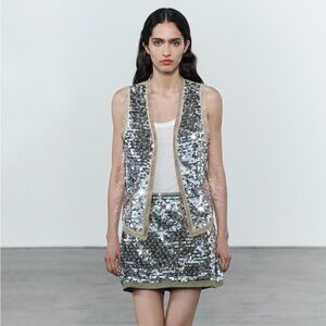 NWT ZARA SEQUIN MINI SKIRT ZW COLLECTION